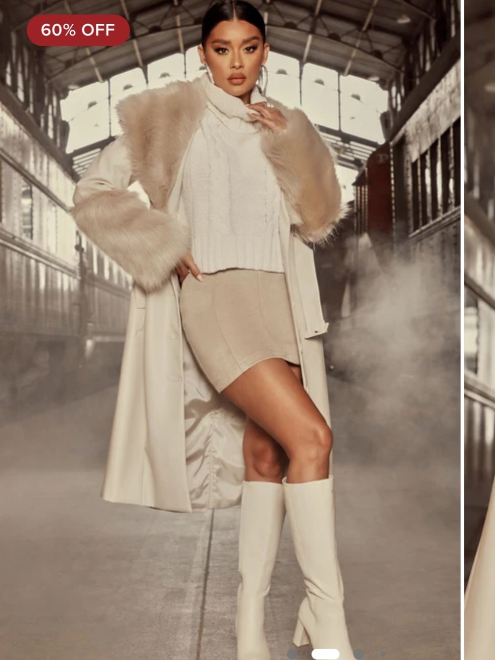 Fashion Nova Night in Paris Coat -Taupe